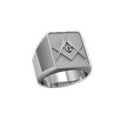 10KT White Gold Masonic Ring w/ Custom Top